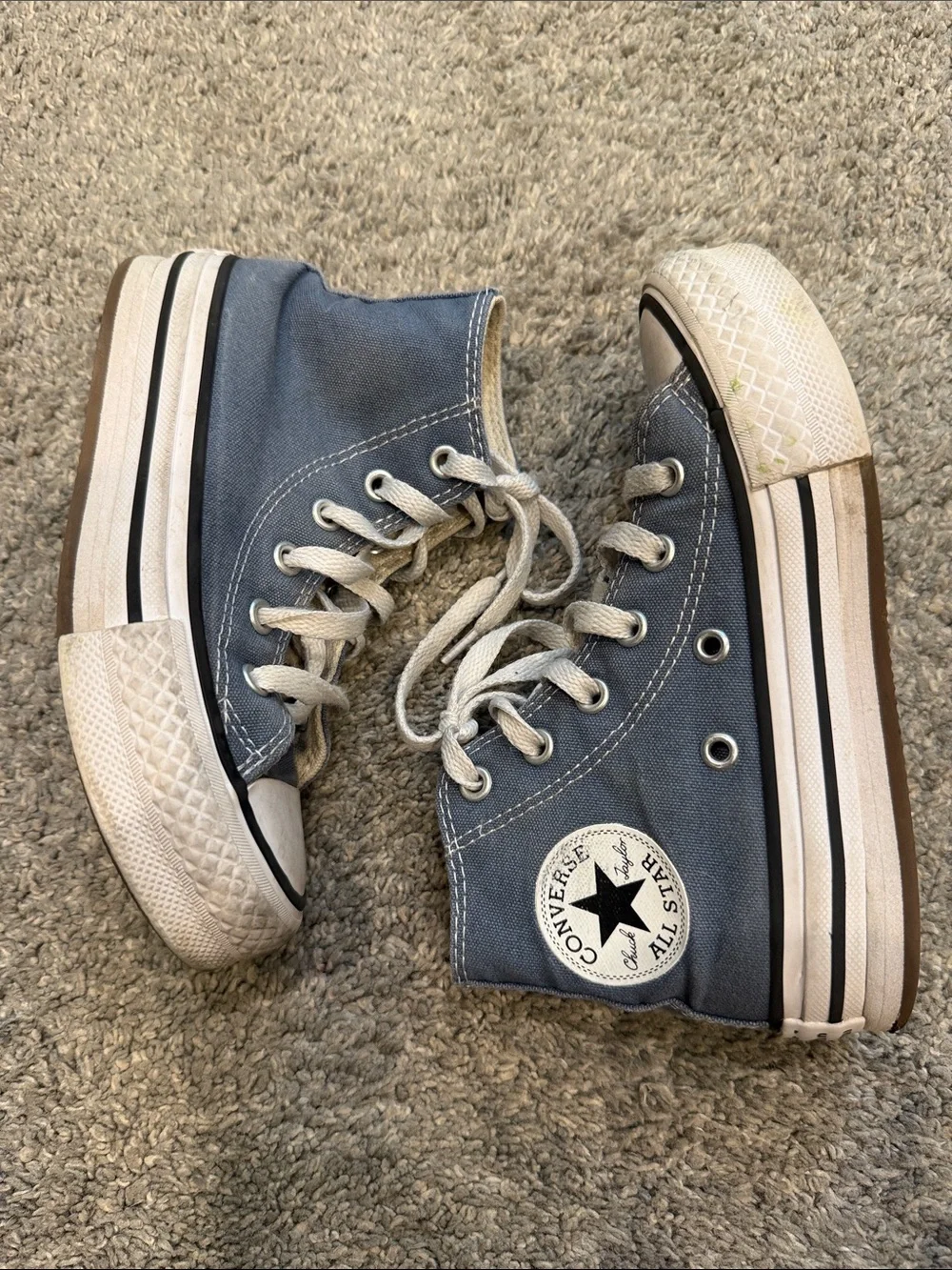 Converse | Kids High-Top Canvas Sneakers in Slate Blue and White